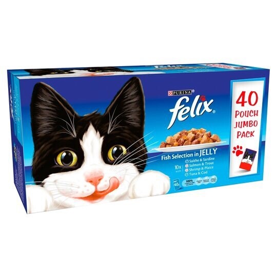 FELIX FISH SELECTION IN JELLY 40 POUCH JUMBO