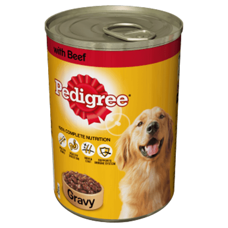 PEDIGREE BEEF IN GRAVY, 12 TINS