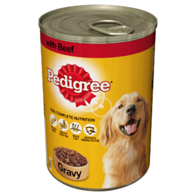 PEDIGREE BEEF IN GRAVY, 12 TINS