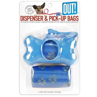 Blue Bone Dispenser With 30 Waste Bags