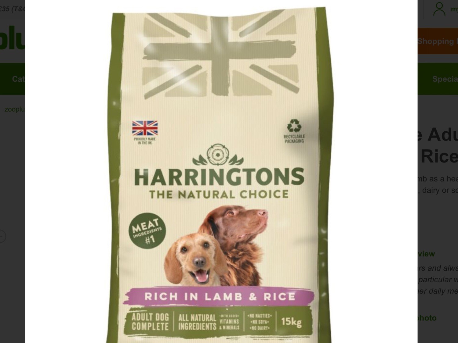 Harrington’s Lamb And Rice 15 Kilo