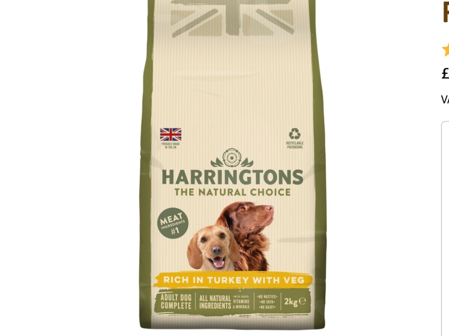 Harrington turkey and veg dog food hotsell
