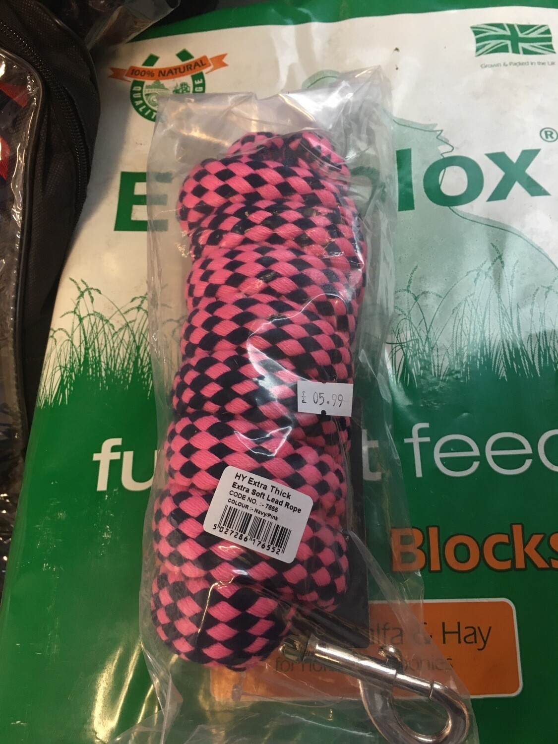Extra Soft Lead Rope Pink&amp; Navy