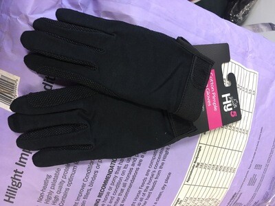 Cotton Pimple Palm Gloves - Black -size L