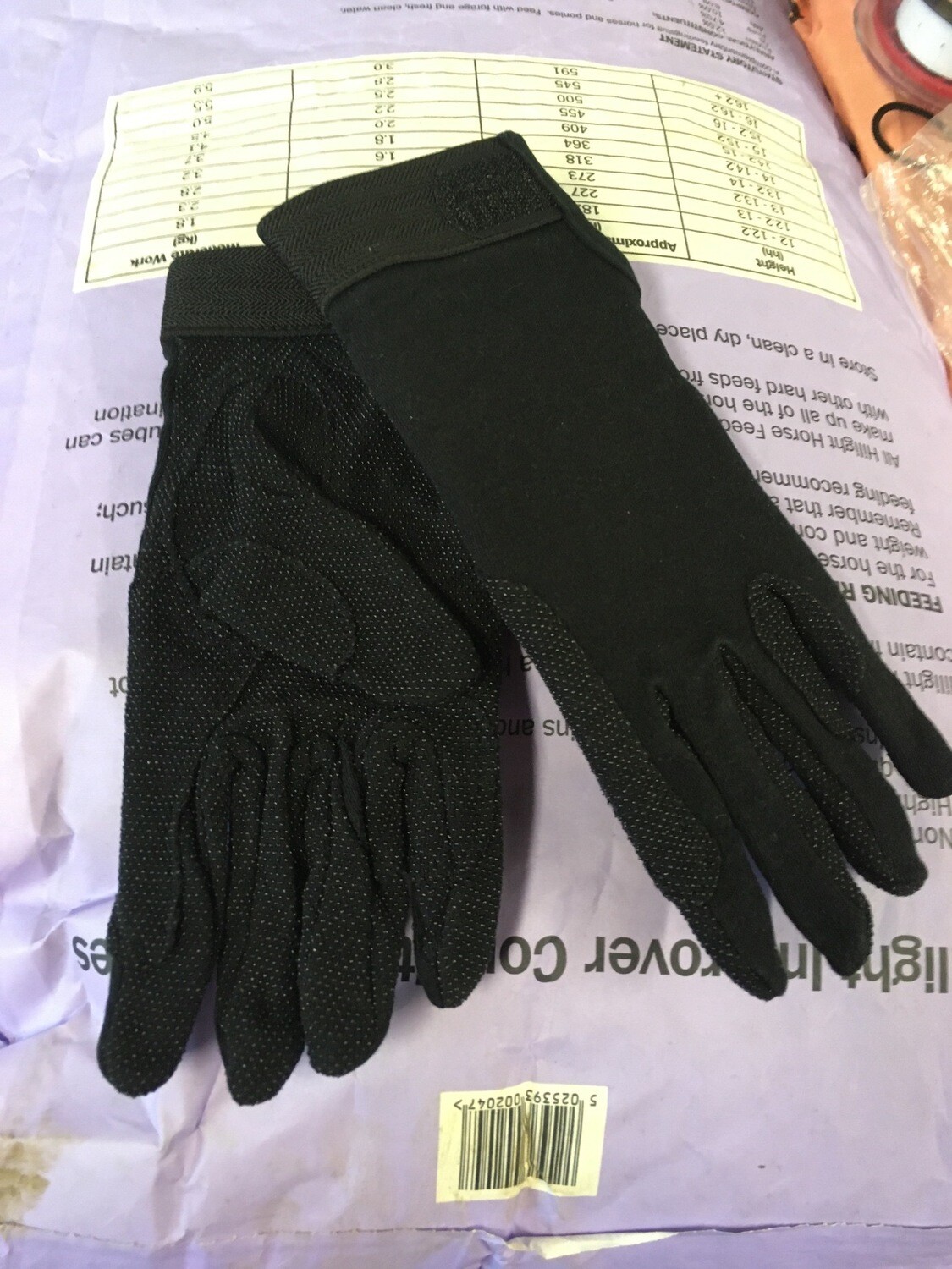 Cotton Pimple Palm Gloves - Black -size XL