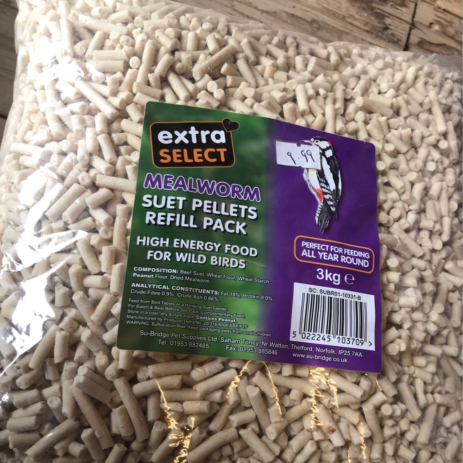 Mealworm Suet Pellets Refill Pack - 3 Kg