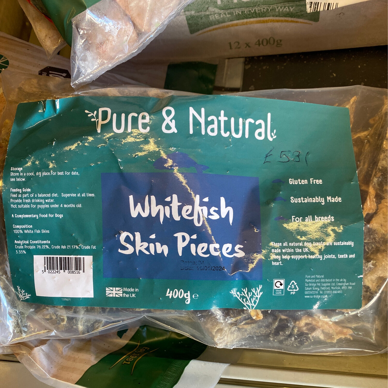 Whitefish skin pieces 400g