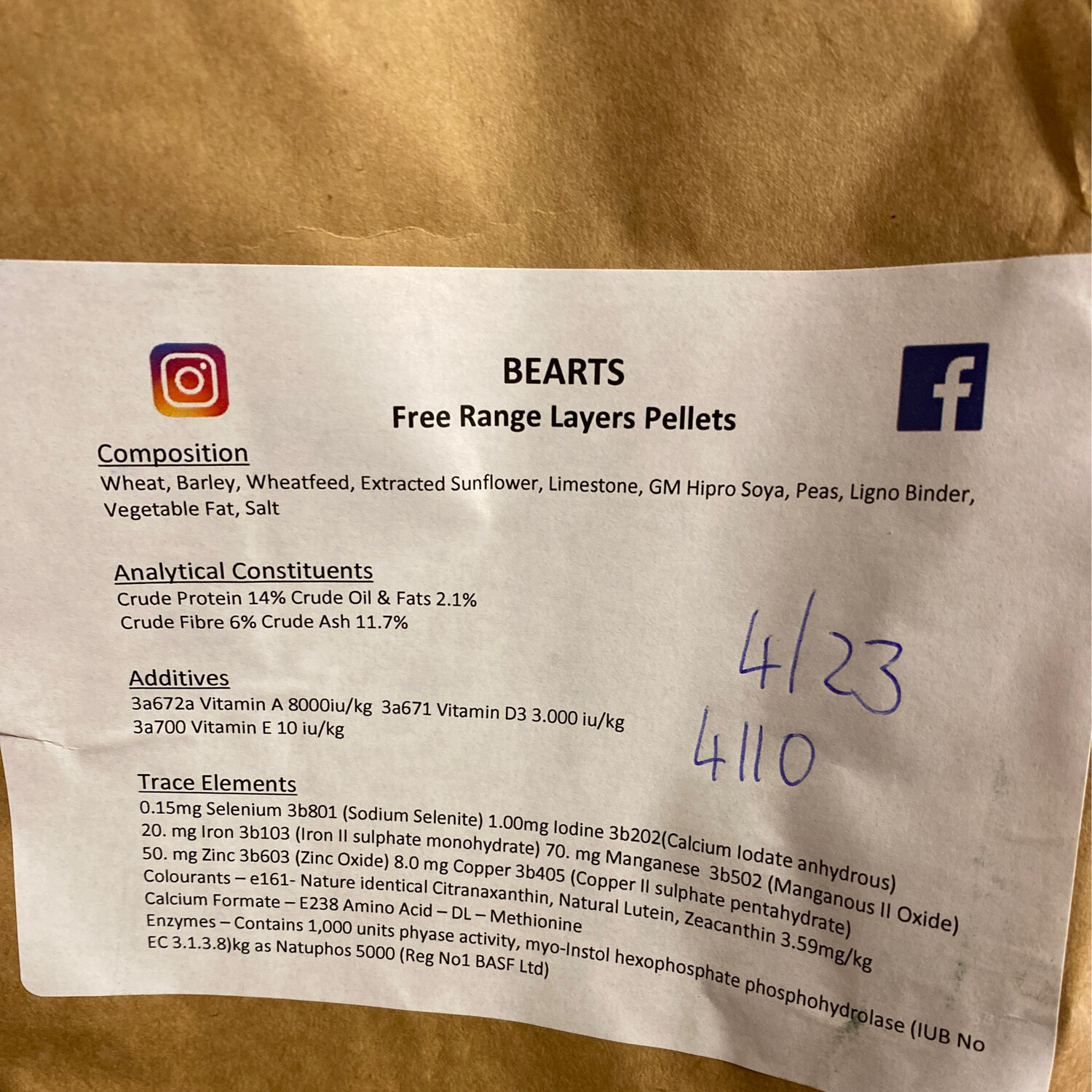 BEARTS LAYERS PELLETS 3KG