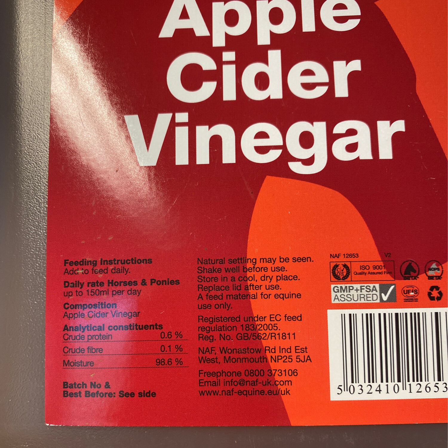 NAF APPLE CIDER VINEGAR 5LTR