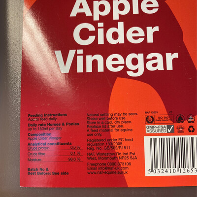NAF APPLE CIDER VINEGAR 5LTR