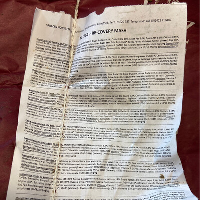 Saracens Recovery Mash 20kg