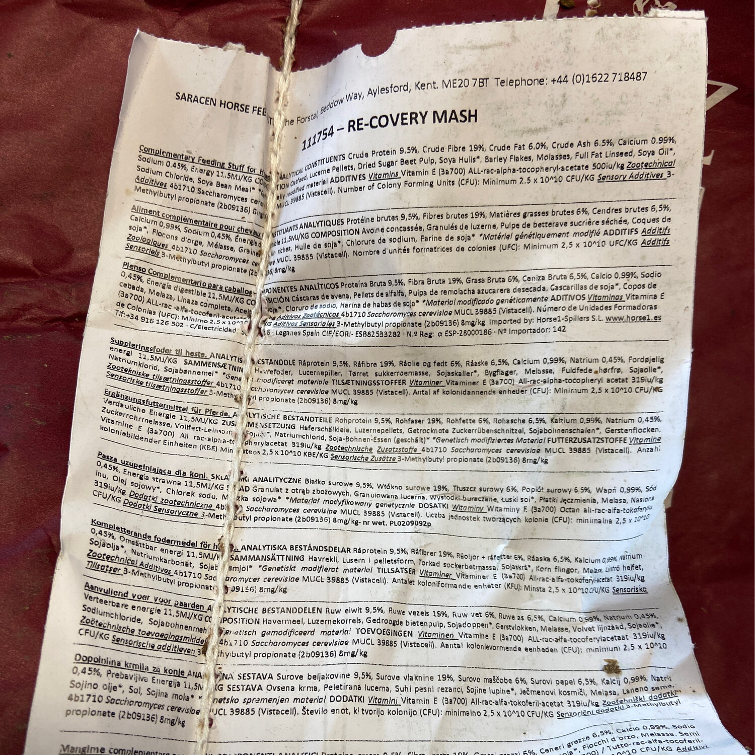 Saracens Recovery Mash 20kg