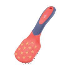 HY STAR EASY GRIP MANE&amp;TAIL BRUSH NAVY/RED