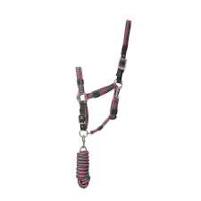 Hy Multicolour Adjustable HEADCOLLAR With Rope Grey/pink/mint COB