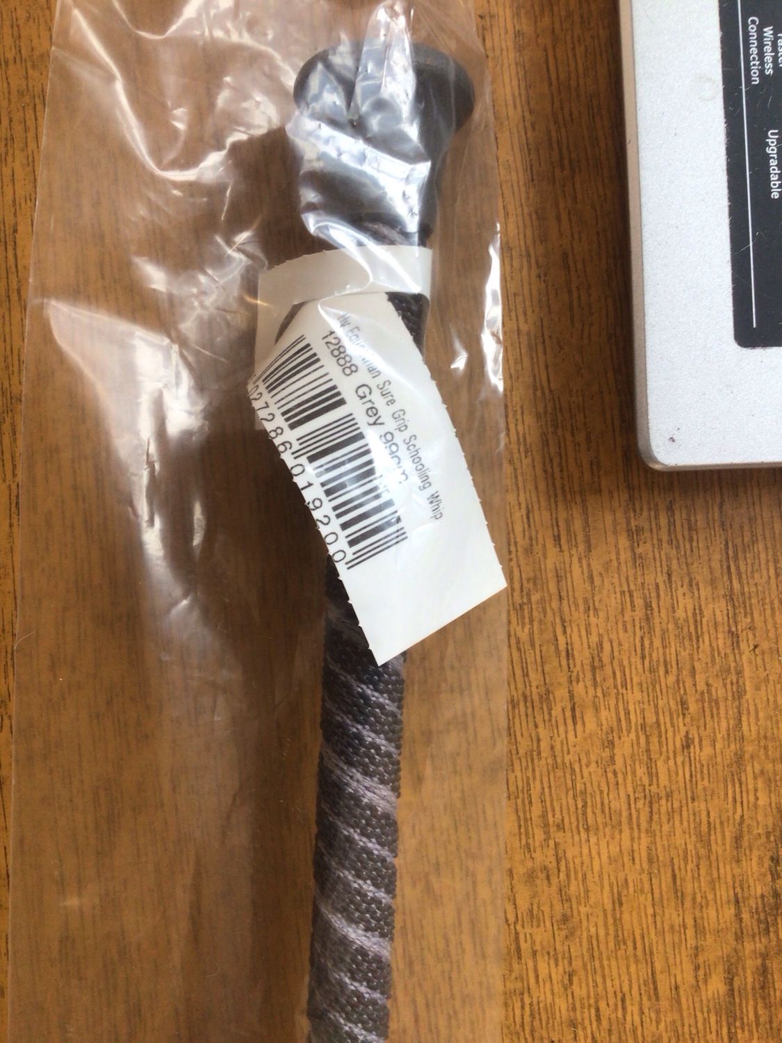 Hy Schooling Whip Spiral Suregrip Handle 99cm  Grey