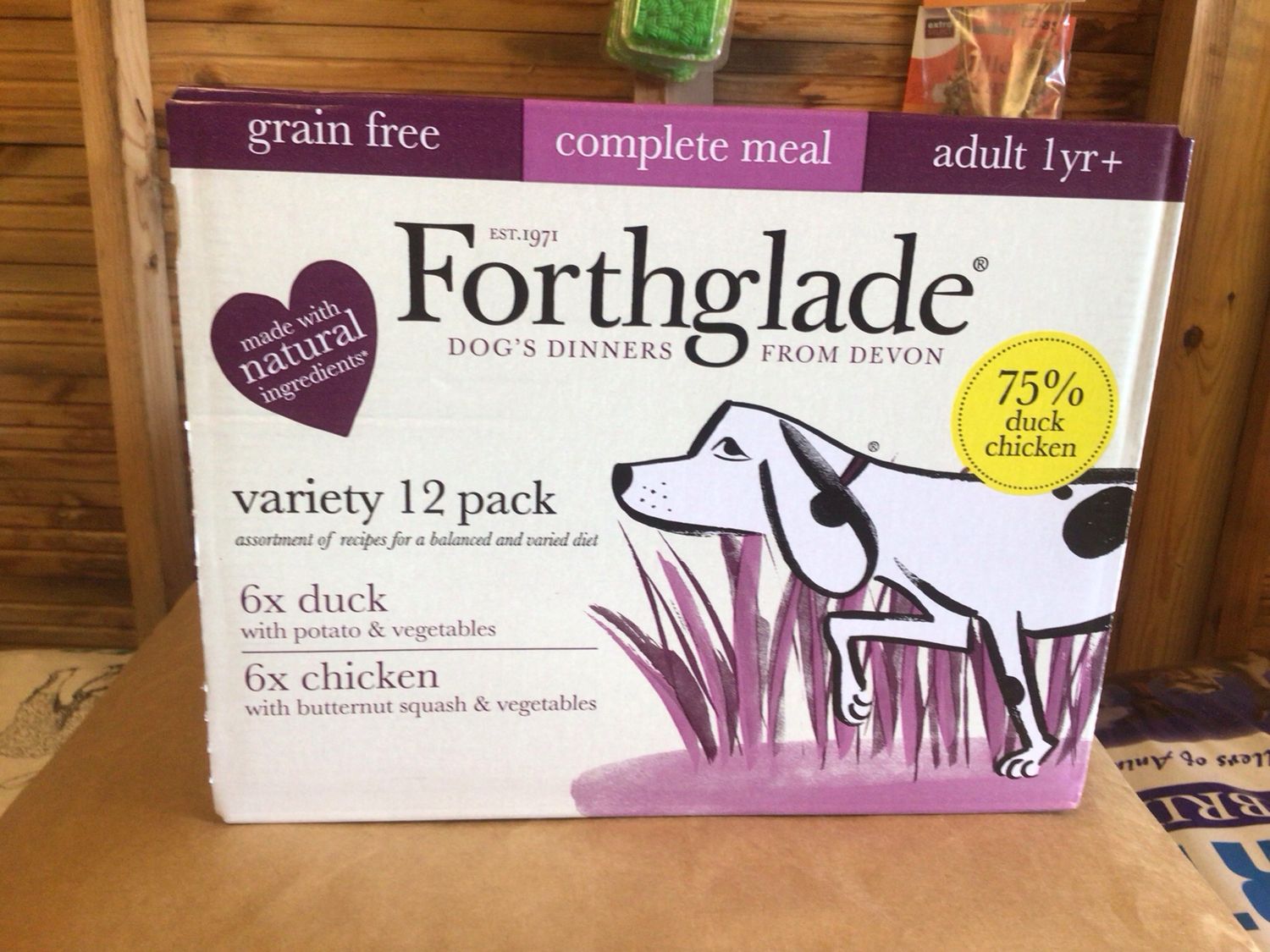 FORTHGLADE COMPLETE ADULT MEAL. GRAIN FREE DUCK&amp;CHICKEN 12x395gm