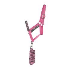 Hy Merry Go Round Headcollar &amp; Leadrope Pink Full