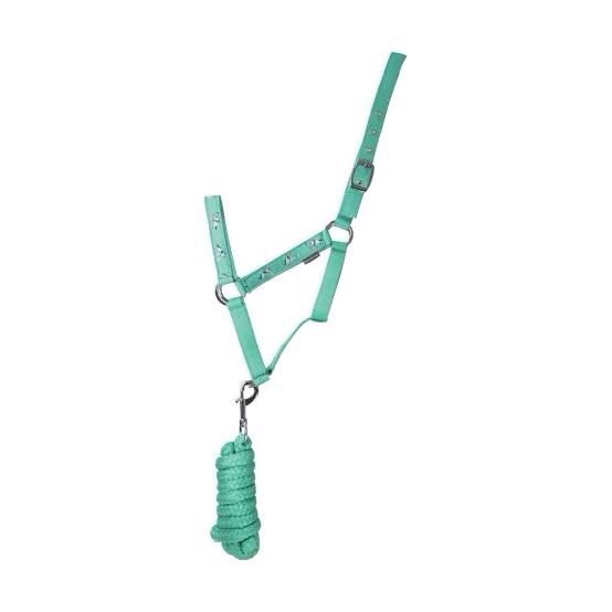 Hy Competition Ready Headcollar &amp; Leadrope Green Full