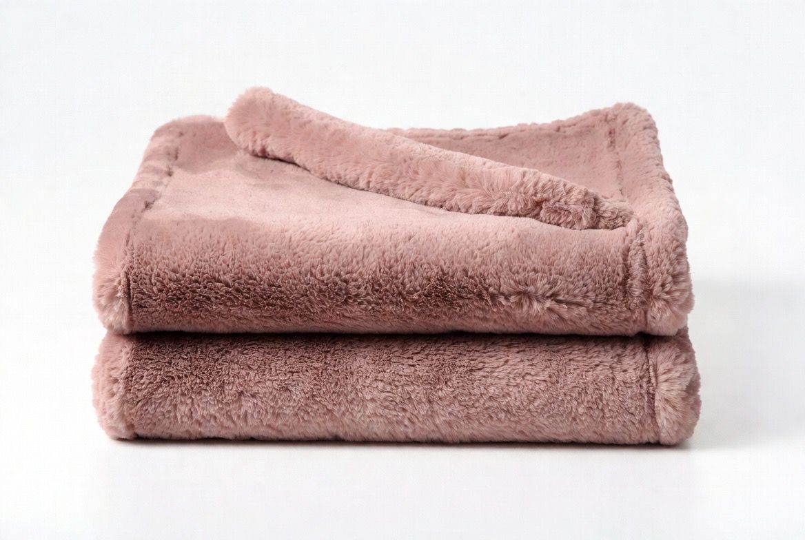 Fleece Throw Blanket Dusty Rose