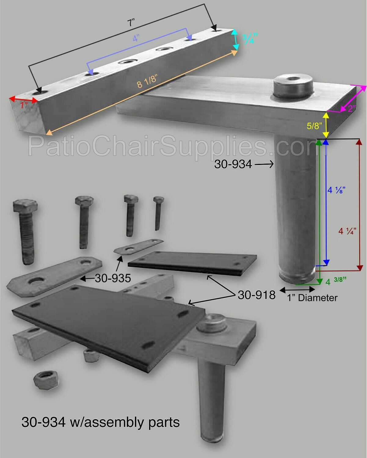 30-934 | Heavy Duty Rocker Plate Swivel Seat Post