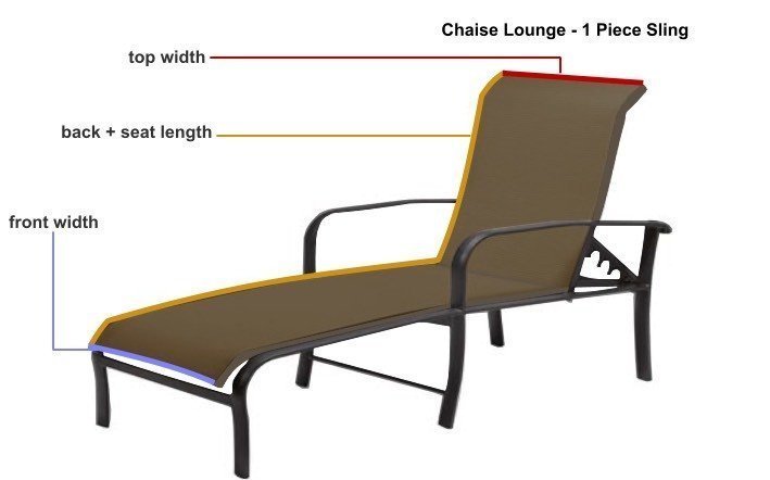 Chaise Lounge - 1 Piece Custom Sling