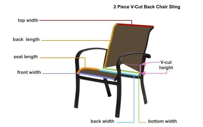 V-Cut Back Chair - 2 Piece Custom Sling