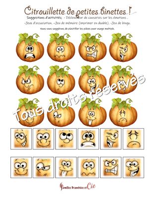 Affiche « Citrouillette et de petites binettes » – Jeu d’association