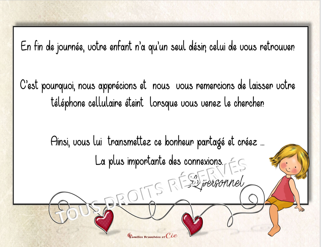 Affiche message cellulaire 11 x 17