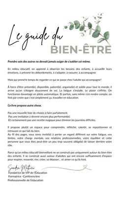 Le bien-être en milieu éducatif- Le guide d'introduction à la formation