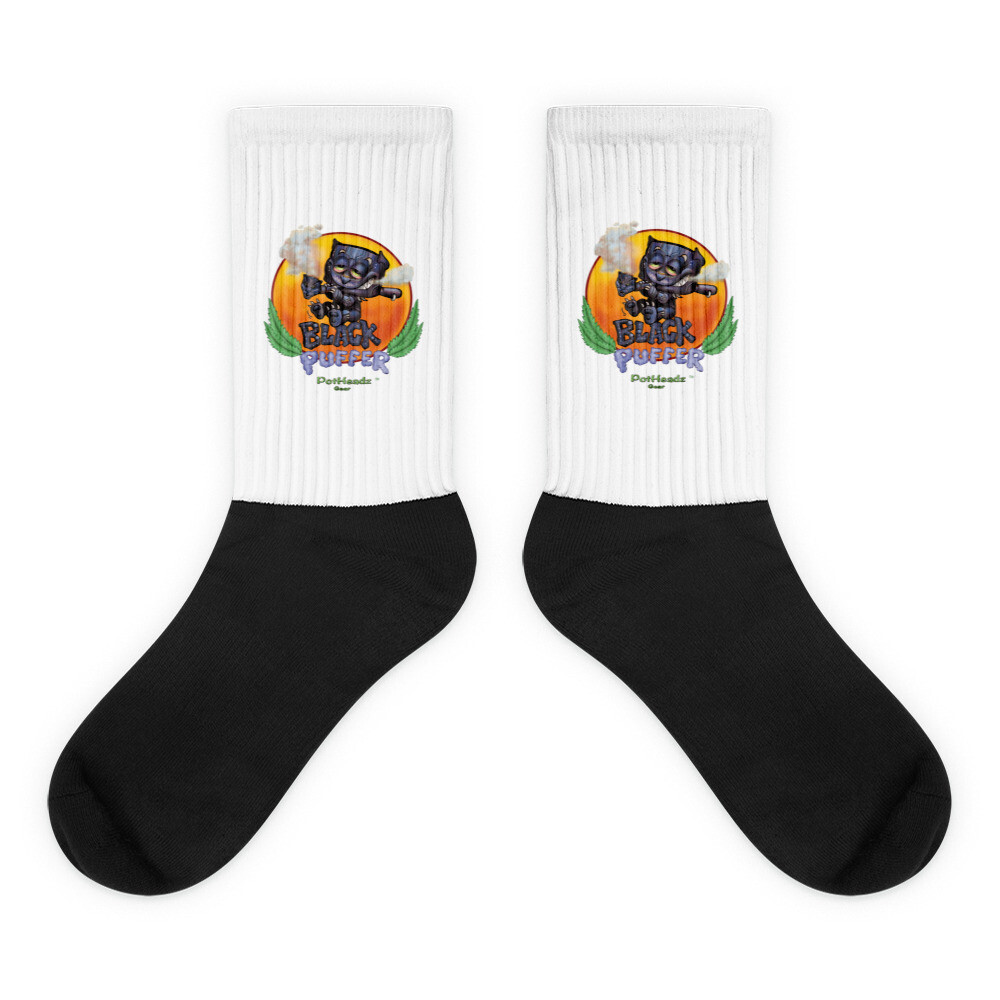 Black Puffer Socks, Size: M