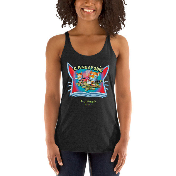 Cannatonic Women&#39;s Racerback Tank, Color: Vintage Black, Size: XS