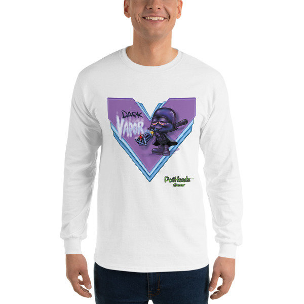 Dark Vapor Long Sleeve T-Shirt, Color: White, Size: S