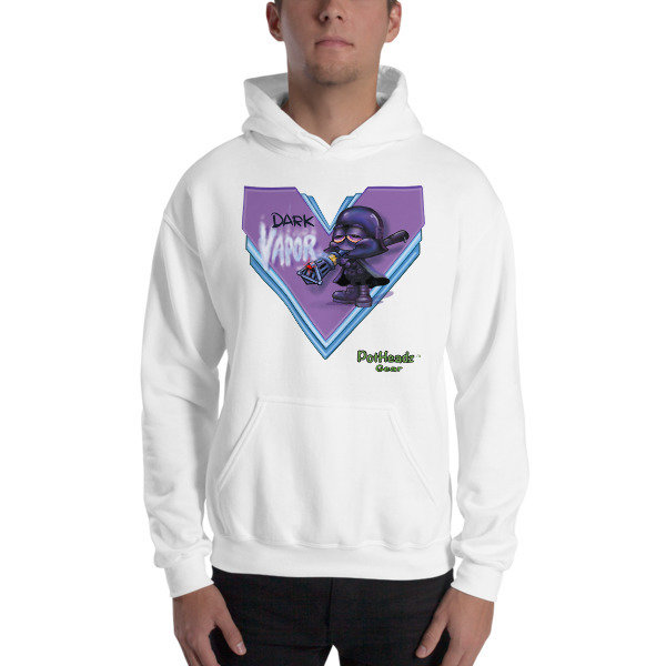 Dark Vapor Hooded Sweatshirt, Color: White, Size: S