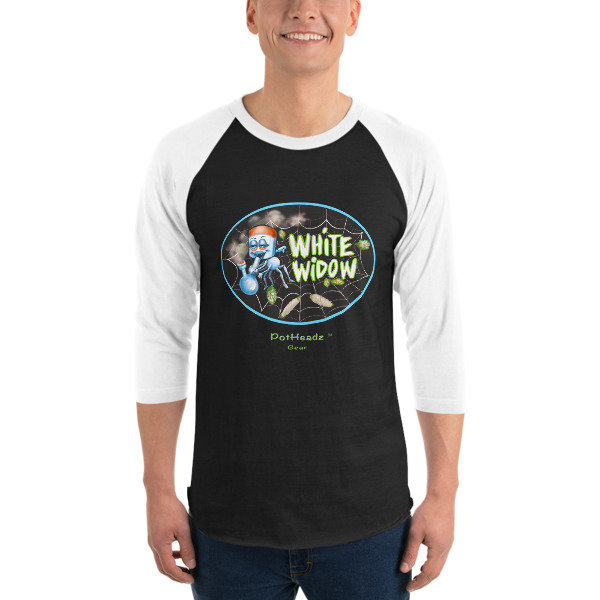 White Widow 3/4 sleeve raglan shirt