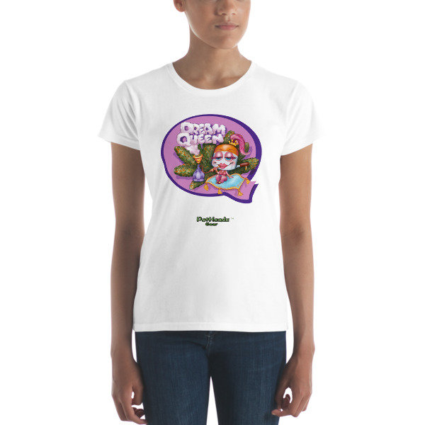 Dream Queen Women&#39;s short sleeve t-shirt, Color: White, Size: S