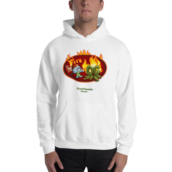 Fire OG Hooded Sweatshirt, Color: White, Size: S