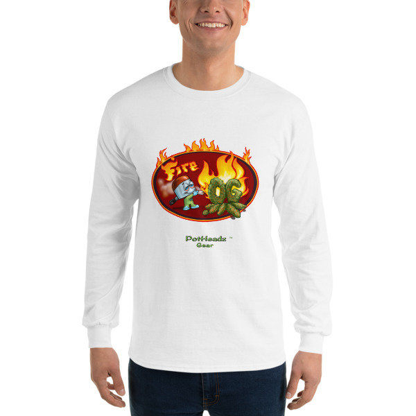 Fire OG Long Sleeve T-Shirt, Color: White, Size: S