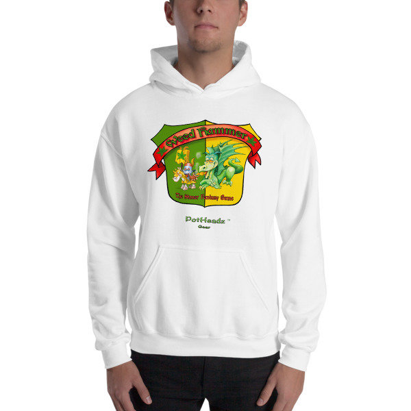 Weed Hammer Hooded Sweatshirt, Color: White, Size: S