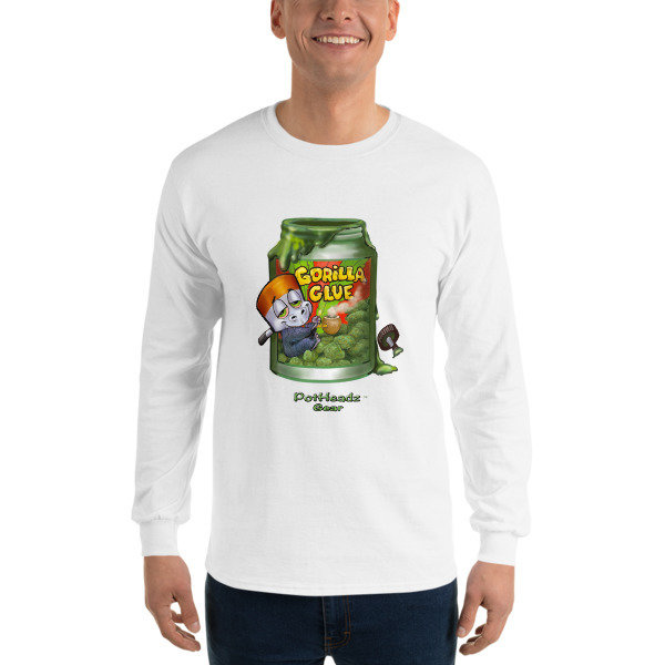 Gorilla Glu Long Sleeve T-Shirt, Color: White, Size: S