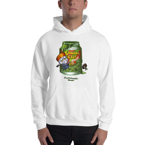 Gorilla Glu Hooded Sweatshirt, Color: White, Size: S