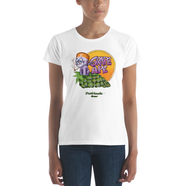 Grape Ape Women&#39;s short sleeve t-shirt, Color: White, Size: S