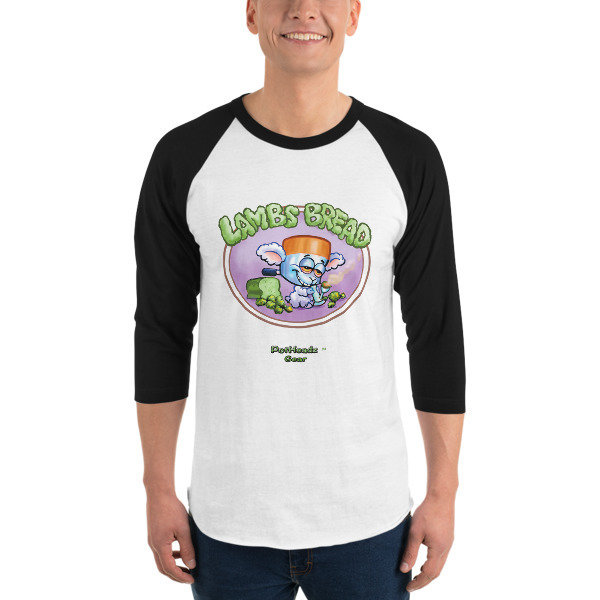 Lambs Bread 3/4 sleeve raglan shirt, Color: White/Black, Size: XS