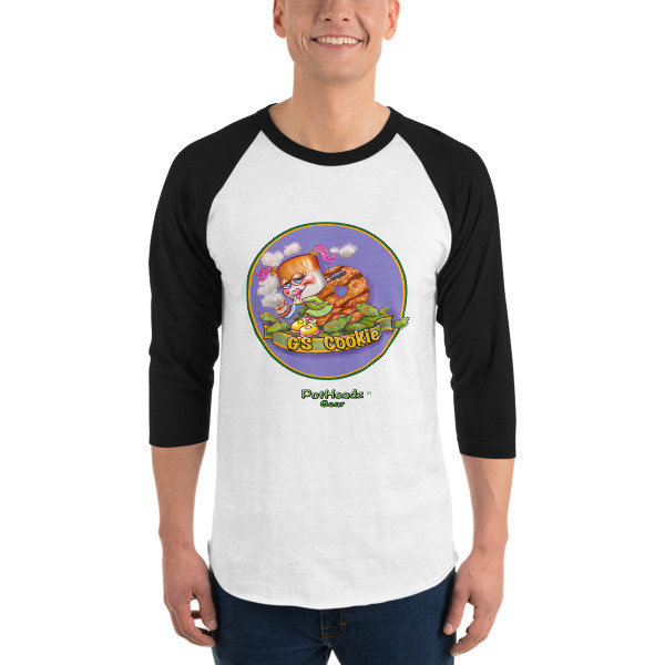 GS Cookie 3/4 sleeve raglan shirt, Color: White/Black, Size: XS