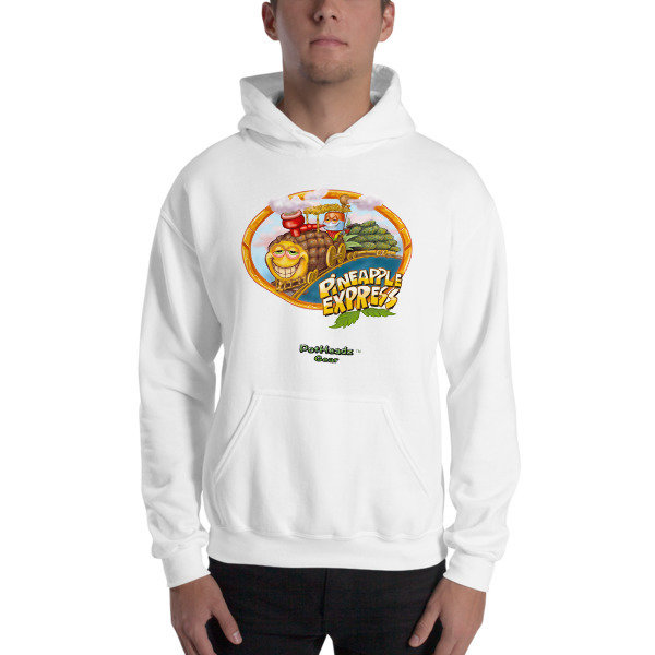 Pineapple Express Hooded Sweatshirt, Color: White, Size: S