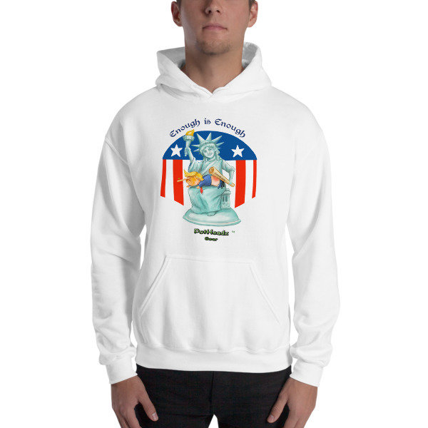Enough is Enough Hooded Sweatshirt, Color: White, Size: S