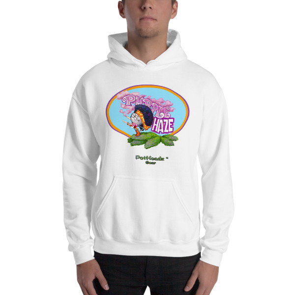Purple Haze Hooded Sweatshirt, Color: White, Size: S