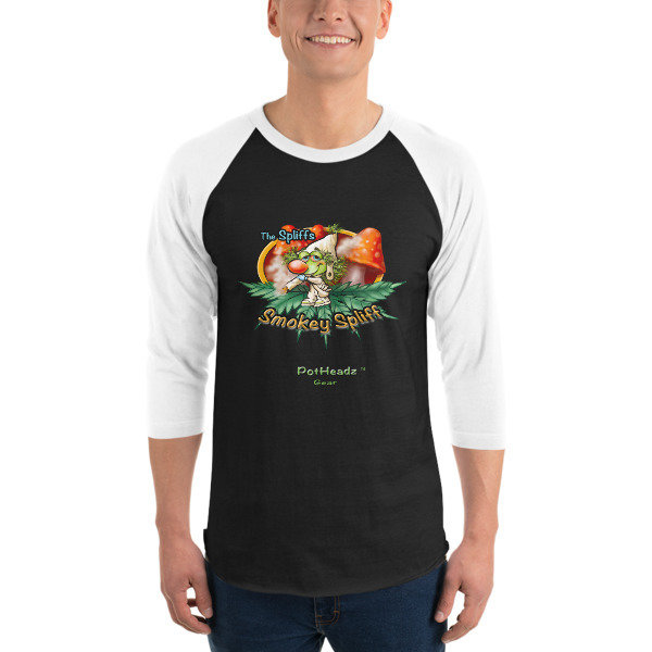 Smokey Spliff 3/4 sleeve raglan shirt
