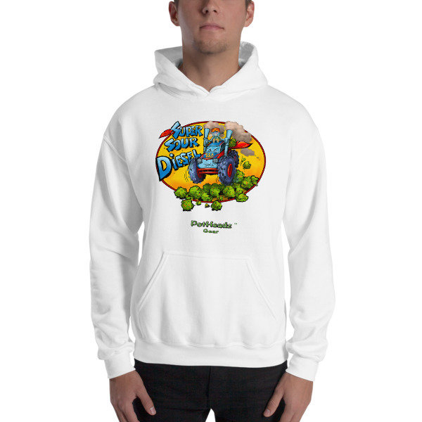 Super Sour Diesel Hooded Sweatshirt, Color: White, Size: S