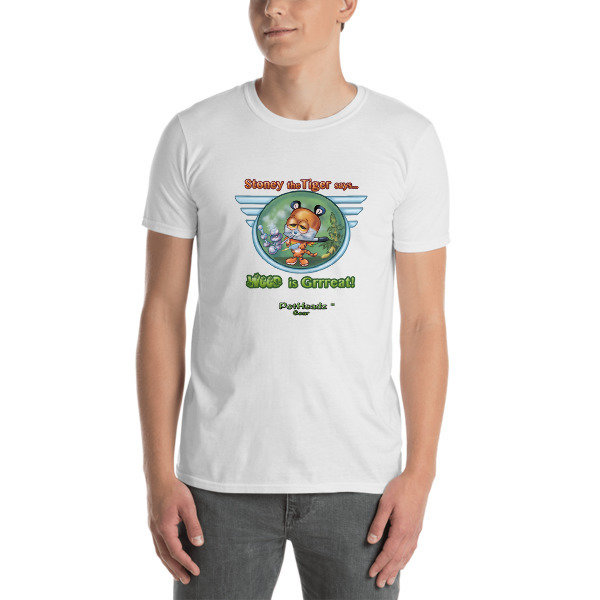 Stoney The Tiger Short-Sleeve Unisex T-Shirt, Color: White, Size: S