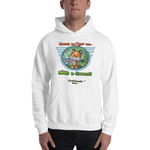 Stoney The Tiger Hooded Sweatshirt, Color: White, Size: S